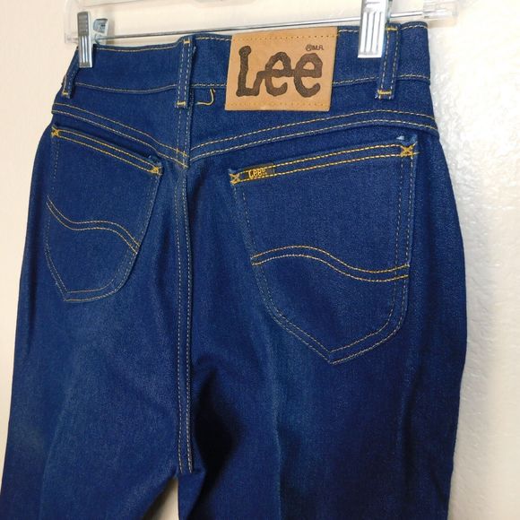 Vintage 70s Lee Riders Jeans Size 12 Med Made in USA Indigo Denim Pants 5 Pocket - Picture 4 of 16